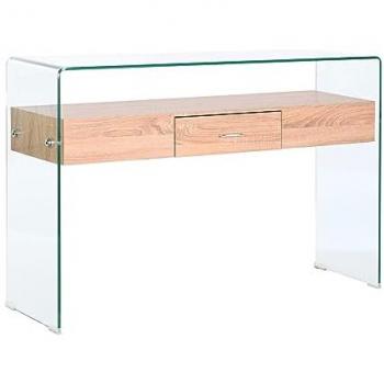 Consola DKD Home Decor Transparente de Cristal y Madera MDF, 120 x 35 x 80 cm