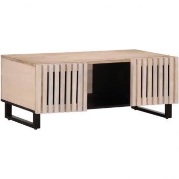 Mesa de centro de madera maciza mango blanco 100x55x40 cm Vidaxl