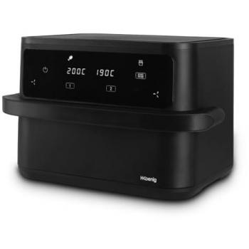 Freidora Sin Aceite 10L H.Koenig Fry960, 8 Modos de Cocción, Pantalla Táctil, Temporizador 60min, Ajustable 80-200°C, Rejillas Extraíbles