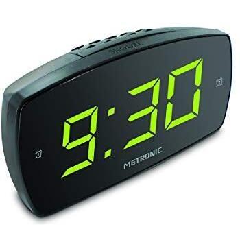 Metronic Despertador Alarma Doble con Pantalla LED Negro