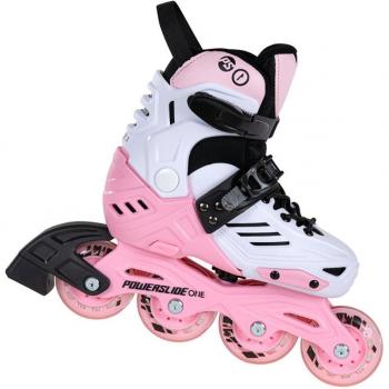Powerslide Khaan Jr Ltd Rosa - Patines en Línea para Niños, diseño atractivo, ruedas de 80 mm, rodamientos ABEC 5, bota acolchada y ajustable