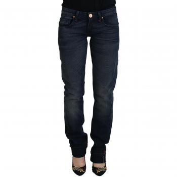 Blue Low Waist Straight Fit Women's Casual Denim Jeans - W26
