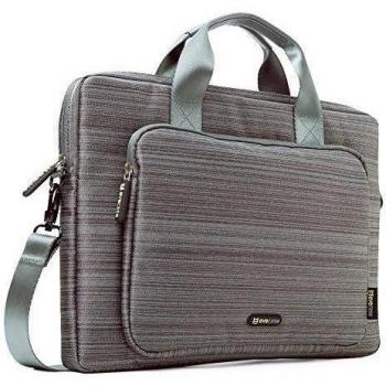 Evecase Maletín para Portátil 15 -15.6 pulgadas, Maletín Mensajero, Funda Portátil con Correa de Hombro y Manijas, Gris
