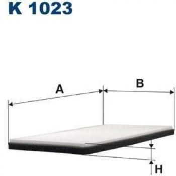 Filtro de habitáculo FILTRON K 1023 con características de filtración eficiente, diseño específico para el modelo del vehículo, fácil instalación y alta durabilidad