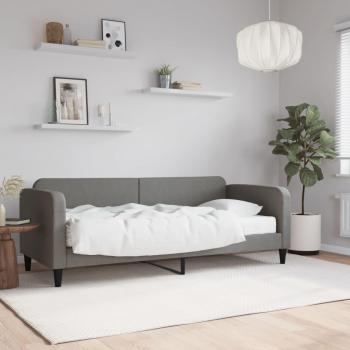 Sofá cama con colchón de tela gris oscuro 80x200 cm Vidaxl