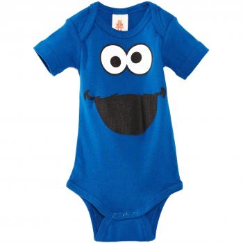 Logoshirt Barrio Sésamo - Monstruo de Las Galletas Cara Pelele para bebé - Body para bebé - Azul - Diseño Original con Licencia, Talla 86/98, 13-24 Meses