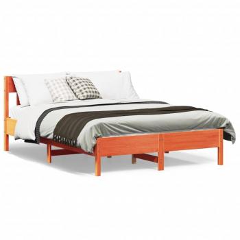 Estructura cama con cabecero madera pino marrón cera 120x200 cm Vidaxl Marrón