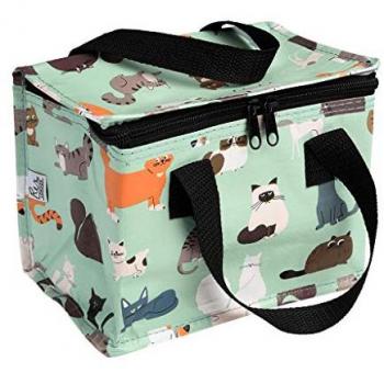 Rex London Nine Lives Insulated Lunch Bag Green/Brown/White