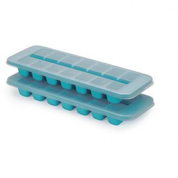 Set de 2 bandejas para cubitos de hielo Flow Joseph Joseph, fácil llenado, apilables, capacidad para 14 cubitos cada una, color azul