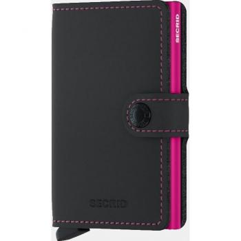 Secrid - Cartera de piel en negro e interior fucsia con protección RFID