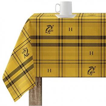 Mantel Resinado Antimanchas Harry Potter Modelo Hufflepuff 100x140 cm Tacto Plastificado Made in Spain