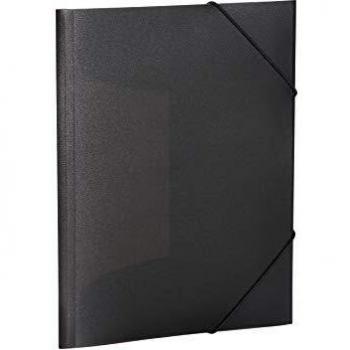 Carpeta de esquina HERMA A3 PP translúcida negra con gomas elásticas
