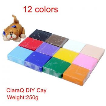Arcilla de polímero, CiaraQ 12 colores horno hornear DIY arcilla colorida seguro y no tóxico conjunto de artesanía de moldeo suave, mejor Brithday regalo de Navidad para los ni?os