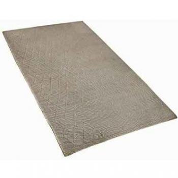 Alfombra de lana blanco crema con viscosa 80 x 150 cm rectangular tejida a mano Erzin