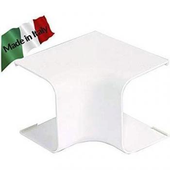 Canaleta decorativa para aire acondicionado Vecamco 65x50mm ángulo interno blanca Made in Italy
