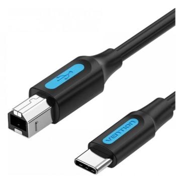 Cable USB 2.0 Impresora Vention 1.5m Tipo-C Macho a Tipo-B Macho 480Mbps Negro