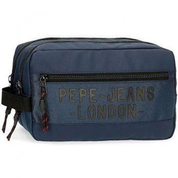 Pepe Jeans Bromley Neceser Dos Compartimentos Adaptable Azul 26x16x12 cms Poliéster