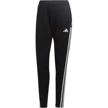 Pantalones de fútbol adidas Tiro 23 mujer, color negro, tejido suave y ligero, diseño ajustado, cintura elástica con cordón, bolsillos laterales con cremallera, tecnología AEROREADY para mantener la piel
