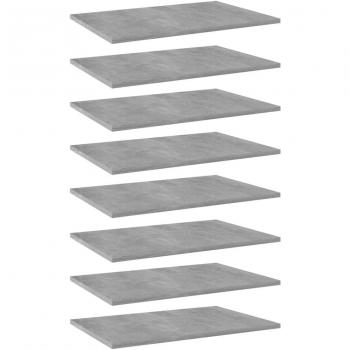 vidaXL 8-Pack Concrete Gray Engineered Wood Shelf Boards 60x40x1.5 cm