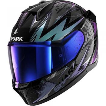 Casco Integral de Moto Shark D-Skwal 3 Blast-R, Unisex Adulto, Color Negro-Verde Brillante, Talla KGX (2XL)