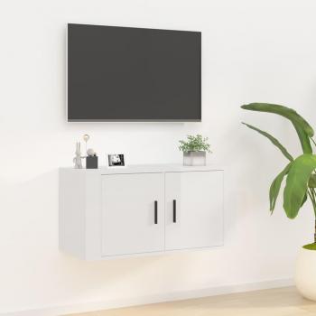 Mueble para TV blanco brillante 80x34,5x40 cm