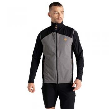 Dare2b Men's Lightweight Water-Repellent Latitudinal III Gilet in Black/Granit Grey, Size XXL