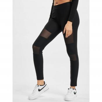 Ladies Tech Mesh Rib Black Leggings
