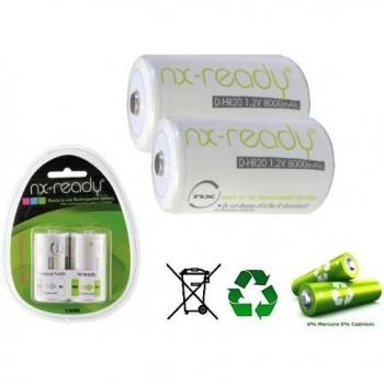 Baterías Recargables NiMH D NX READY 1.2V 8000mAh (blister x2)