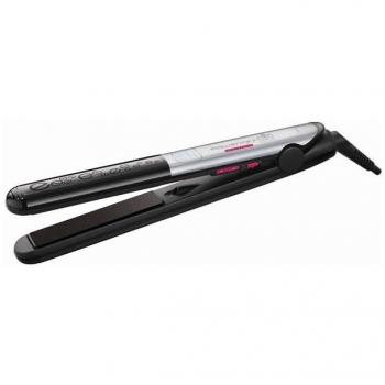 Rowenta Liss & Curl SF4522 Plancha de Pelo con Recubrimiento de Keratina y Turmalina, Función Iónica, Placas Largas, Pantalla LCD, Temperatura Hasta 230º