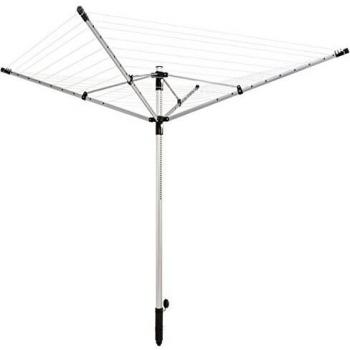Leifheit Linopush 500 Tendedero de Jardín, plástico ABS PP Aluminio Inoxidable Acero poliéster, Negro, 50m