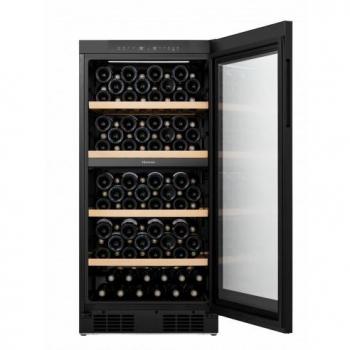 Cantinetta de Vino Hisense RW3N230GELF - Capacidad para 108 Botellas, Clase F, Temperatura 5-20 °C, Libera Instalación, Color Negro con Ripiani en Madera