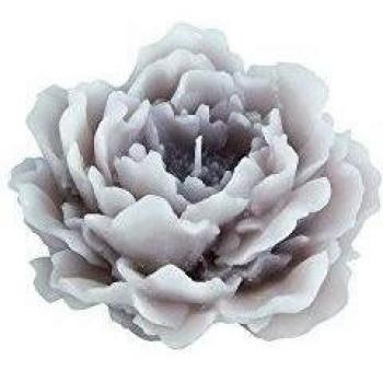 Decoragloba DG-VFPG 13 - Vela flor peonia, diámetro 13,3 cm, color gris