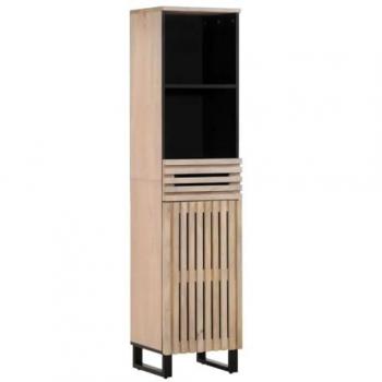 Aparador de madera maciza de mango 38x34x160 cm, Armario de almacenaje, Mueble aparador, Mueble de almacenaje de Cocina, bufé