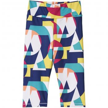 adidas YG W F 3/4 T - Pantalón pirata para niña, color blanco / amarillo / verde / azul, talla 110