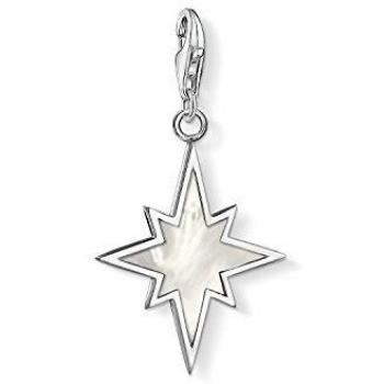 Colgante Charm Estrella de Nácar 925 Plata de Ley con Piedra Blanca