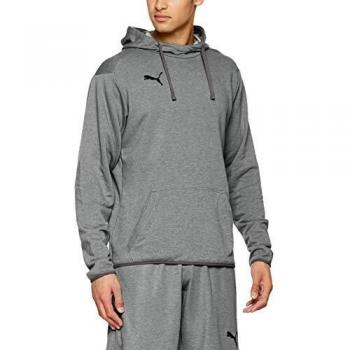 PUMA LIGA Casuals Hoodie Sweatshirt - Grey Heather/Black, Large