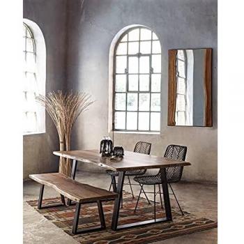 Mesa de Comedor Artur Rectangular 200x95 cm Madera de Acacia y Metal Negro