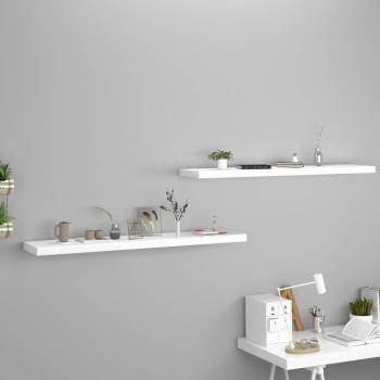 vidaXL Floating Wall Shelves 2 pcs White 120x23.5x3.8 cm MDF