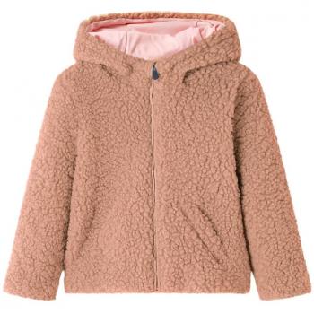 Chaqueta con Capucha para Niños de Pelo Sintético Borreguito Coñac Claro, Manga Larga, Ropa Infantil