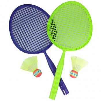 Bid Buy Direct® 5 piezas Junior Raquetas De Bádminton Con bolsa de transporte con correa para el hombro. 2 unidades 2 foam-tipped volantes en todo tipo de clima bolsa de transporte., Violet/Green