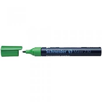 Marcador permanente Schneider Maxx 230, punta redonda 1-3mm, color verde