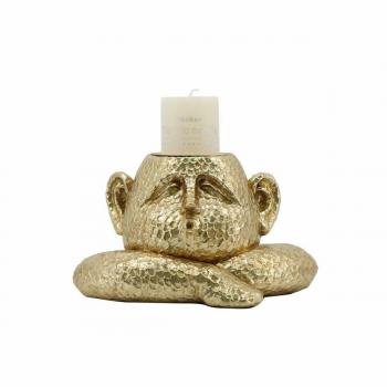 Portavelas DKD Home Decor Resina Dorado 21 x 15 x 12 cm - Bixoto.com