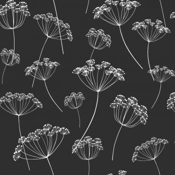Papel pintado floral negro y blanco - 0,53 x 10,05 m - Estahome