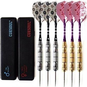 CUESOUL 6 PC / 2 juegos Parejas paquete del barril de latš®n punta de acero dardos