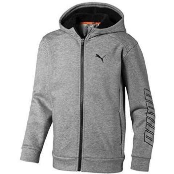 PUMA Alpha Holiday Sweat Jacket FL B Chaqueta De Entrenamiento, Niños, Medium Gray Heather, 128