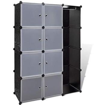 Modular Cabinet with 9 Compartments 37x115x150 cm Black and White