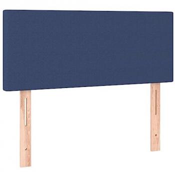 Cabecero con LED de tela azul 90x5x78/88 cm, tapizado, para cama individual, mueble dormitorio interior