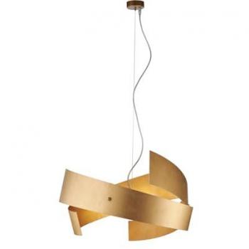 Lámpara de suspensión BONETTI ILLUMINA Urban Light, colgante de hierro lacado dorado, 3 luces, dimensiones 57 cm de diámetro x 28 cm de altura