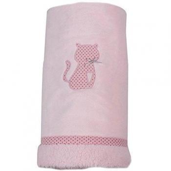 Minene 8221 - Manta, 100 x 75 cm, diseño de gato, color rosa