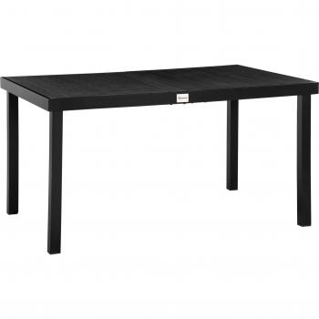 Mesa de jardín Outsunny rectangular 6 personas negro 74x140x90 cm